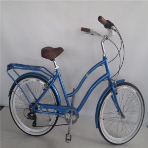 26 Inch Aluminum Alloy Frame 7 Speed Vintage Beach Cruiser Bike with Rear
