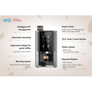 EVOACAS Fully Automatic Countertop Coffee Vending Machine IOT Function
