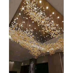 Hotel Crystal Chandelier Bar Living Room Large Engineering Light Green