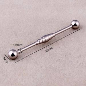 Stainless steel multi spiral industrial barbell ear piercing body jewelry