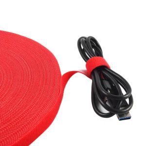 Double Side Self Locking Nylon Hook Loop Band Colorful Back To Back Cable Tie