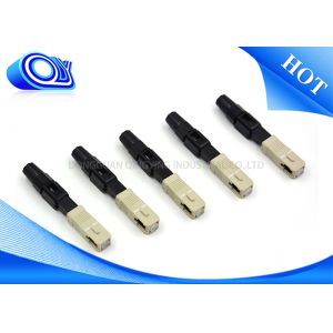 OEM Gray 9*7*60 Mm Fiber Optic Fast Connector / SC MM Fiber Optic Connector Types