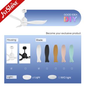 Wholesale Custom 52 Inch White 3 Blade Copper Motor Outdoor Led Light Ceiling