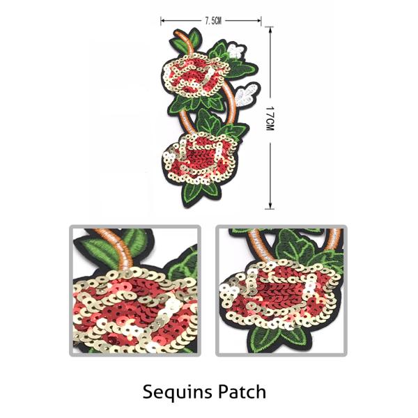 3D Rose Kids Sew On Patches Sequin Material Various Color Any Style Available