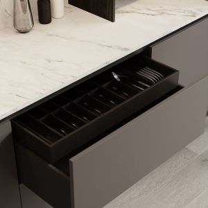 Building Project Modern Island Kitchen Black And White E0 Melamine Modular