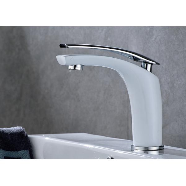Buy ROVATE Single Handle Bathroom Faucet , Modern Bathroom Faucets White Painting at wholesale prices