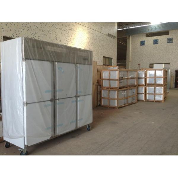 4 Doors Commercial Upright Freezer With Stainless Steel For Chicken