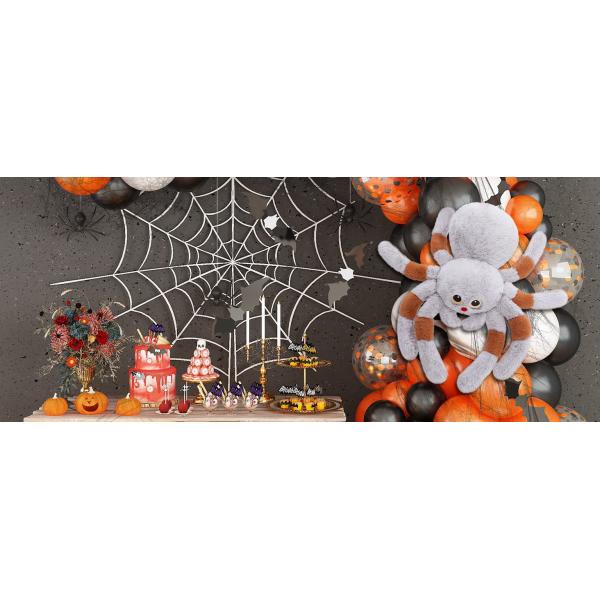 2024 Halloween 20 Giant Spider Plush Toy Cute Tarantula Stuffed Animal Cushion Pillow Kids' Prank Props Party Decorations