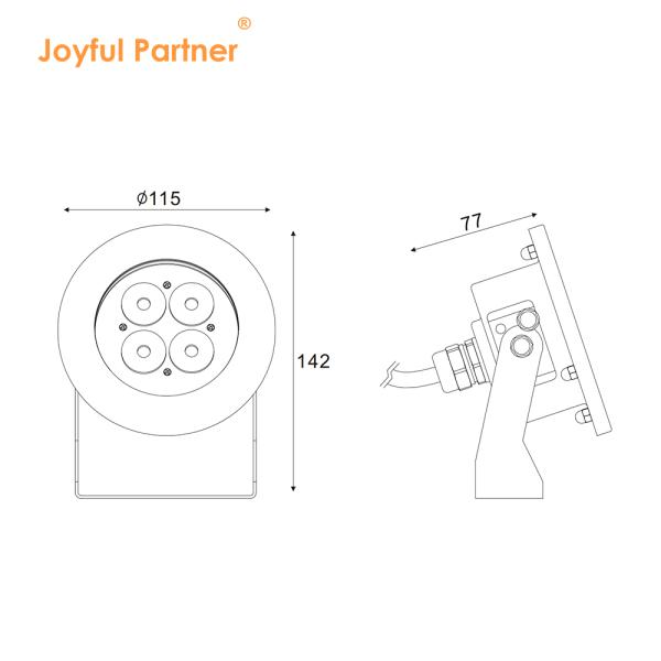 Stainless Steel LED Underwater Light IP68 DC12V 24W Warm White 3000K For Fountain