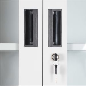 0.6mm Frosted Glass File Cabinet With 2 Drawers