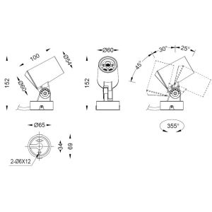 DALI TRIAC Dimming DMX 512 20W Led Garden Spotlights