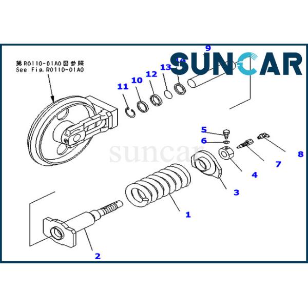 Adjuster Seal Repair Kit 22F-30-12110 Track Cylinder Seal Kit For PC20MR-3 Komatsu