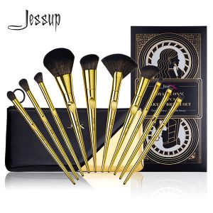 Jessup 10pcs Royal Iconic Basic Makeup Brushes Set Zip Bag Makeup Brush