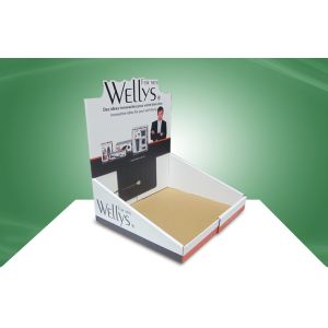 Custom Width-adjustable Cardboard Countertop Displays Skincare Beauty Products