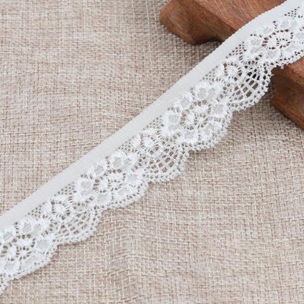 Eco-friendly colorful lace fabric for lady dress flower eyelet embroidery white lace trim