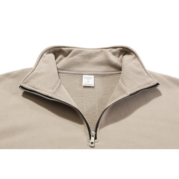 Designer Men Street Hoody Sweatshirt Crop Top Slim 380g 95% Cotton Half Zip Stand Collar Street Wear Hoodie