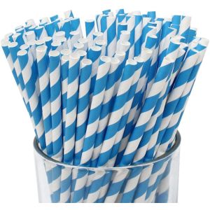Yellow And White Striped Paper Straws