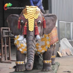 CE Custom Made Animatronics Elephant Children Ride Interactive Equipment