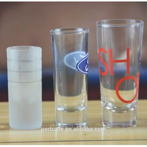High White Glass Customized Color Logo Tequila Shot Glass , Crystal Shot Glasses