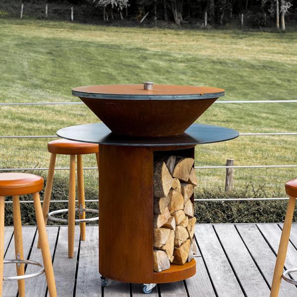 Popular Wood Burning Outdoor Barbecue Party Corten Steel Bbq Grills