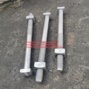 Thread 150mm Square Nut Bolt C1045 Power Line Fittings