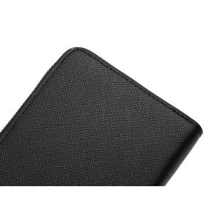 Multi-Function Clutch Budget Long Zipper Wallet with Cross Pattern and PU