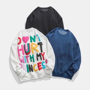 Unlined Embroidered Plain Crew Neck Sweatshirt For Adult Ladies