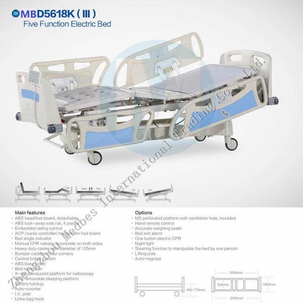 Buy Five Function ICU Electric Homecare Flat Bed at wholesale prices