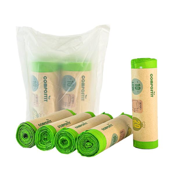 Buy Non Toxic Harmless Compostable Garbage Bags Drawstring Refuse Bags at wholesale prices