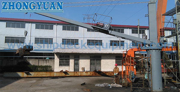 3T 5m Electric Fixed Boom Slewing Crane With Tower Ship Deck Equipment