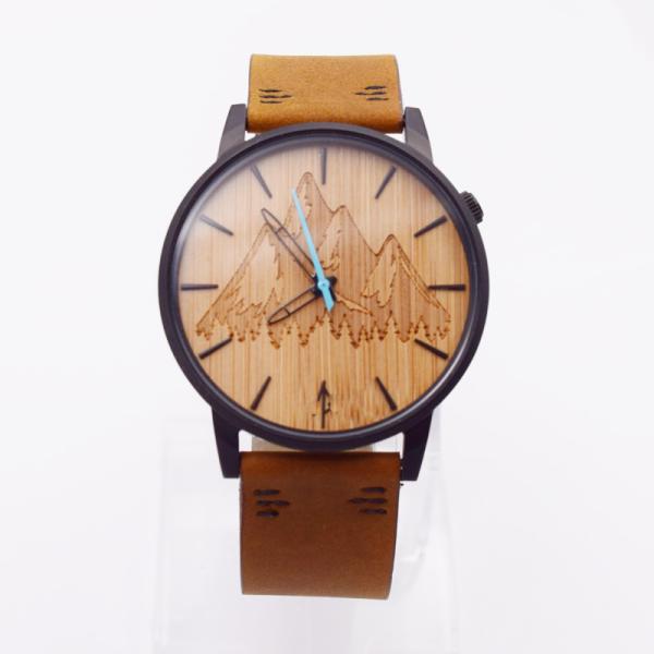 Buy Japan Quartz Movement Mens Stainless Steel Watch With Bamboo Dial at wholesale prices