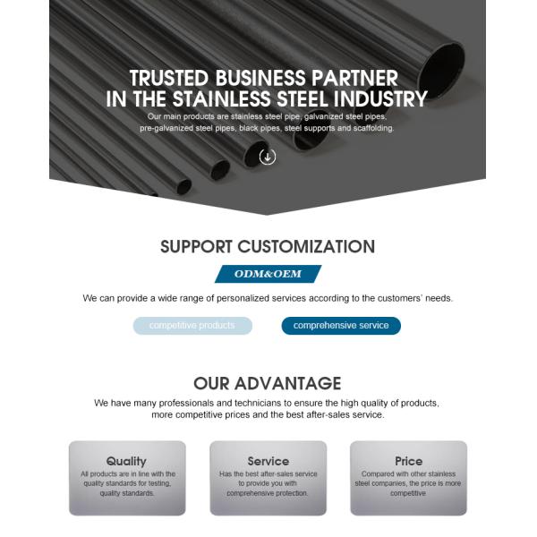 201 304 316 welded Seamless stainless steel pipe metal pipe/tube