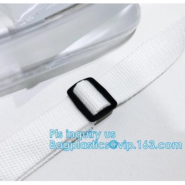 Vintage style clear PVC crossbody shoulder shopping bag, Ladies Handbag Clear Crossbody Shoulder Bag Sets, Reusable wome