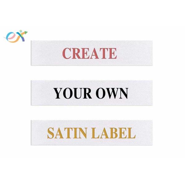Buy Personalized Rectangle Printed Custom Woven Label Satin Craft Ribbons Tag at wholesale prices