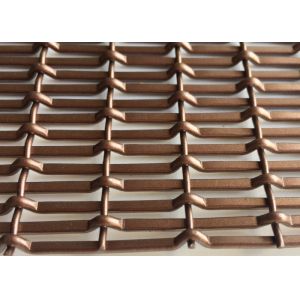 Stainless Steel Architectural Mesh Fabrics 2mm Weft Diameter Coffee Color