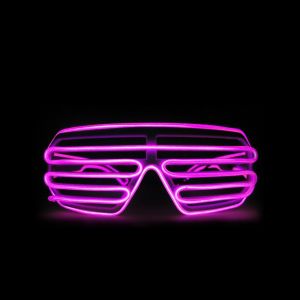 Multi-Color EL Wire Shutter Glasses Light Up Glow Sunglasses For Concerts, Party