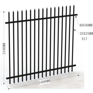 Boundary protection welded galvanized steel temporary picket fence tubular