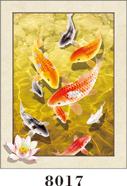 Lovely Fish Painting 5D Pictures With PVC / MDP Frame CMYK Colour