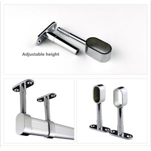 Furniture Die Casting Parts Oval Wardrobe Tube End Hanging Bracket