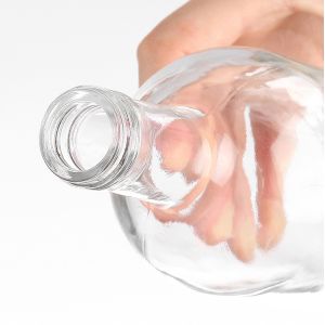 Super Flint Glass Custom Logo Hot Stamping Vodka Brandy Liquor Beverage Wine