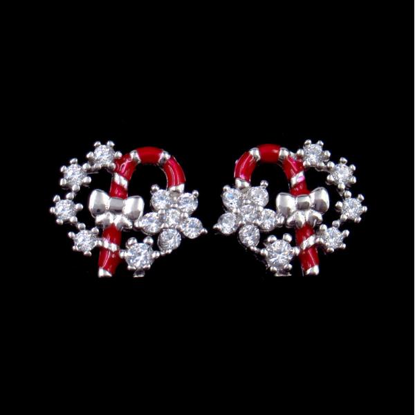 Buy Exquisite Star Charm Earrings Christmas Wreath Enamel Costume Jewellery at wholesale prices