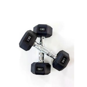 Wholesale Home Gym Fitness Equipment High Quality Hex Rubber Cover Dumbbell for