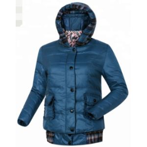 Womens Detachable Down Jacket With Large Hood Country Style Windproof
