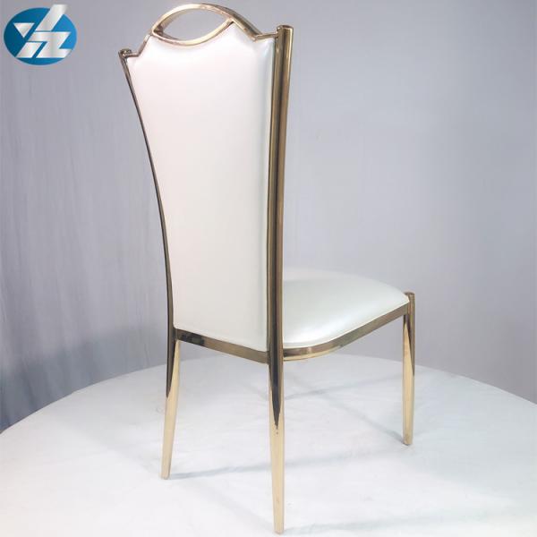 Chrome SS Wedding Banquet Chair Upholstered Gold Dining Room Chair