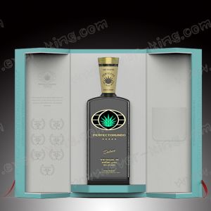 SGS Approval Clear Rectangular Shape Tequila Glass Bottle