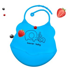 No BPA Custom Waterproof Silicone Bib Easier To Put On / Take Off Dishwasher