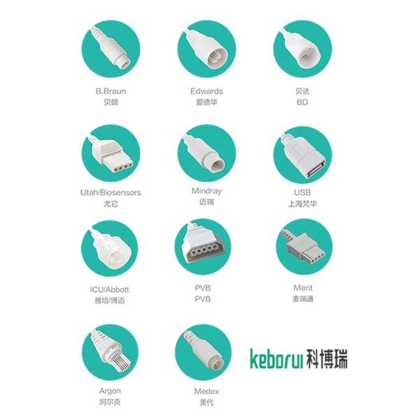 3.2M Disposable IBP Pressure Transducer Cable For Utah Transducer
