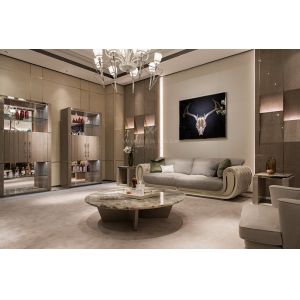 Luxury White Genuine Leather Living Room Furniture Modern Sofa Set