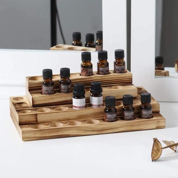 Essential Oil Bottles Wooden Storage Display Stand Travel Display Presentation