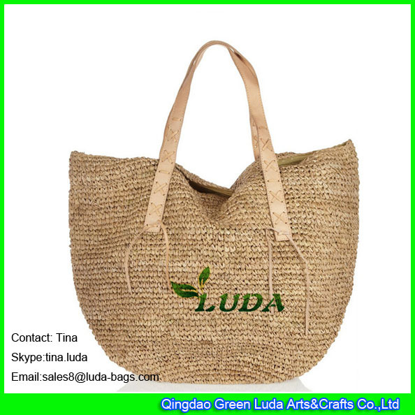 Buy LUDA beige handbags high quality totes raffia straw beach bags at wholesale prices